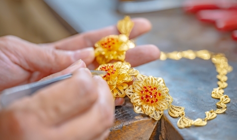 深圳黃金首飾工藝流程視頻拍攝中